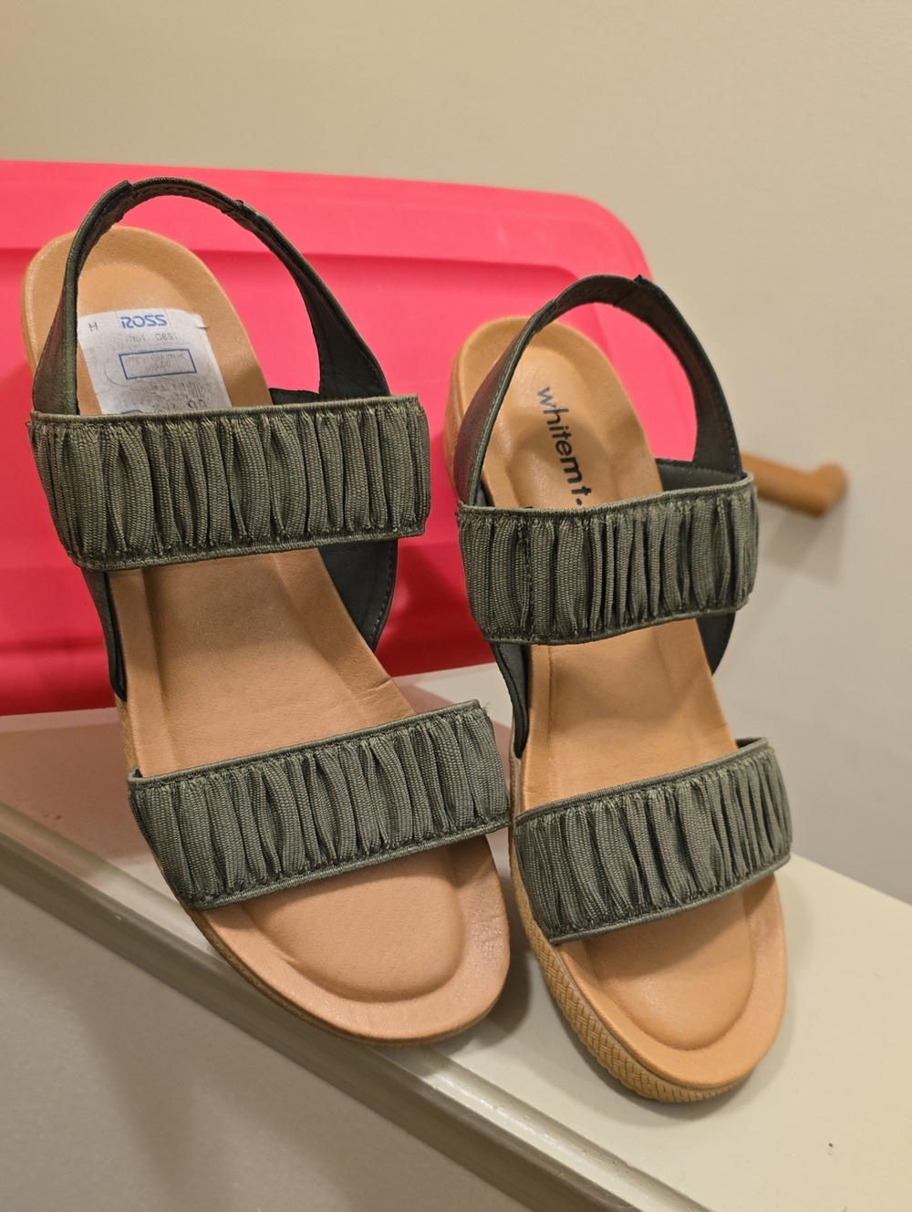 Whittemore Olive Green Women's Ruched Strap Sandals